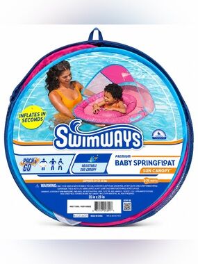 SwimWays Pink & Blue Baby SpringFloat with Sun Canopy